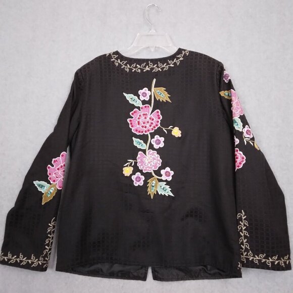 Alex Kim | Vintage Embroidered Sequin Jacket Black | Size M - Picture 5 of 10